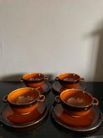 4 bruine BOCH LA LOUVIERE BELGIUM soepkommen met schotels, Antiek en Kunst, Antiek | Servies compleet, Ophalen of Verzenden