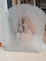 Gezandstraald glas met bloemmotief, Antiek en Kunst, Antiek | Glas en Kristal, Ophalen of Verzenden
