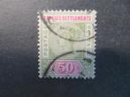 A06187: Straits Settlements QV 50 c CA, Ophalen of Verzenden, Oost-Azië