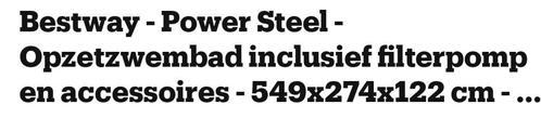 Bestway  - Power Steel Opzet Zwembad inclusief Filterpomp en, Tuin en Terras, Zwembaden, Nieuw, Minder dan 80 cm, 200 tot 400 cm