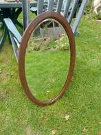 antieke ovale spiegel met eikenhouten lijst, Antiek en Kunst, Ophalen, Ovaal, Minder dan 50 cm, Minder dan 100 cm