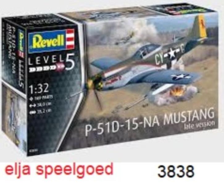 Revell 1:32 P-51D-15NA MUSTANG 3838 modelbouw vliegtuig, Hobby en Vrije tijd, Modelbouw | Vliegtuigen en Helikopters, Nieuw, Vliegtuig