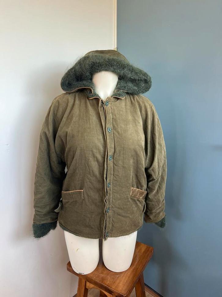 Les copains groene corduroy rib wol wollen jas m, Kleding | Dames, Jassen | Winter, Zo goed als nieuw, Maat 38/40 (M), Groen, Ophalen of Verzenden