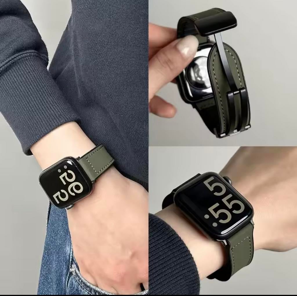 Apple horlogeband 40 41 42 44 45 46 49 mm Leer/Silliconen, Hartslag, IOS, Nieuw, Ophalen of Verzenden