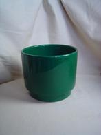 Vintage groene aardewerken bloempot jaren 70, Tuin en Terras, Gebruikt, Rond, Binnen, Ophalen of Verzenden