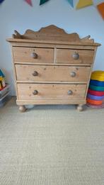 antieke commode, geloogd grenen, Ophalen, Gebruikt, 50 tot 70 cm, 100 cm of meer
