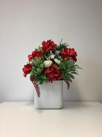 Mooi rood wit stuk in witte stenen pot 60 hoog, Huis en Inrichting, Woonaccessoires | Kunstplanten en Kunstbloemen, Ophalen, Zo goed als nieuw