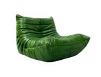 Togo 1-zits in groen leder van M. Ducaroy voor Ligne Roset.