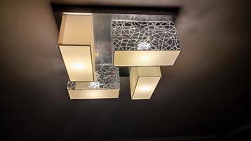 Design plafonnière vierkant model met vier dimbare lampen beschikbaar voor biedingen