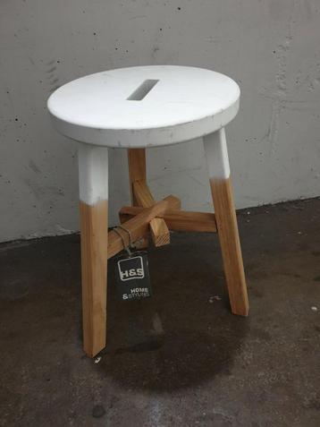 Krukje hout/wit 46 cm - h&s collection NIEUW weg=weg beschikbaar voor biedingen