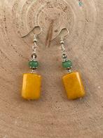 Uitverkoop! Oorbellen met nefriet,jade,kristal, verrzilverd., Verzenden, Nieuw, X, X