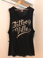 H&M mouwloos top t-shirt lang model grijs/zwart stretch 42, H&M, Verzenden, Maat 42/44 (L), Zo goed als nieuw