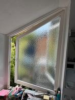 Raam kozijn op maat met getrommeld glas voor badkamer, Doe-het-zelf en Verbouw, Glas en Ramen, Ophalen, Gebruikt