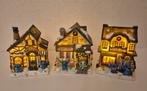 Leuk kerstdorp 3 huisjes met stitch, Diversen, Kerst, Ophalen of Verzenden, Zo goed als nieuw