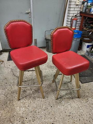 2X Draaibare retro barkrukken, hoogte 60 en 68cm beschikbaar voor biedingen