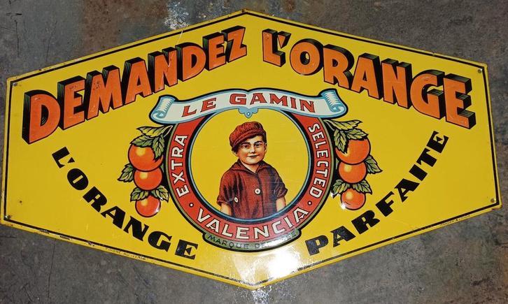Oud Blikken Reclamebord Le Gamin Valencia, Antiek en Kunst, Antiek | Emaille, Ophalen of Verzenden