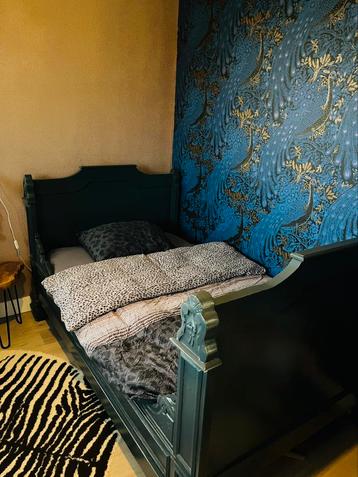 Brocant bed Franse twijfelaar 120x200 / prinsessenbed beschikbaar voor biedingen