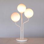 ✅ Tafellamp SPACE AGE 3 bollen MINIMALISME retro ca. 1980, Gebruikt, 50 tot 75 cm, Ophalen of Verzenden, Glas
