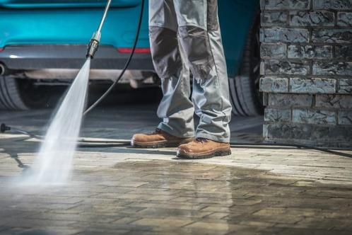 Oprit, gevel of terras laten schoonmaken? Professioneel en s, Tuin en Terras, Hogedrukreinigers, Nieuw, Accu, Met regelbare waterdruk