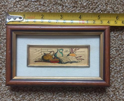 2 lijstjes chromolithografie 22 krt bladgoud. Oro Foglia, Huis en Inrichting, Woonaccessoires | Lijsten, Gebruikt, Minder dan 50 cm