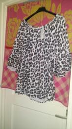 Nieuw wafelstof top tuniek panter t/m 48, Kleding | Dames, Grote Maten, Ophalen of Verzenden, Nieuw, Bruin, Blouse of Tuniek