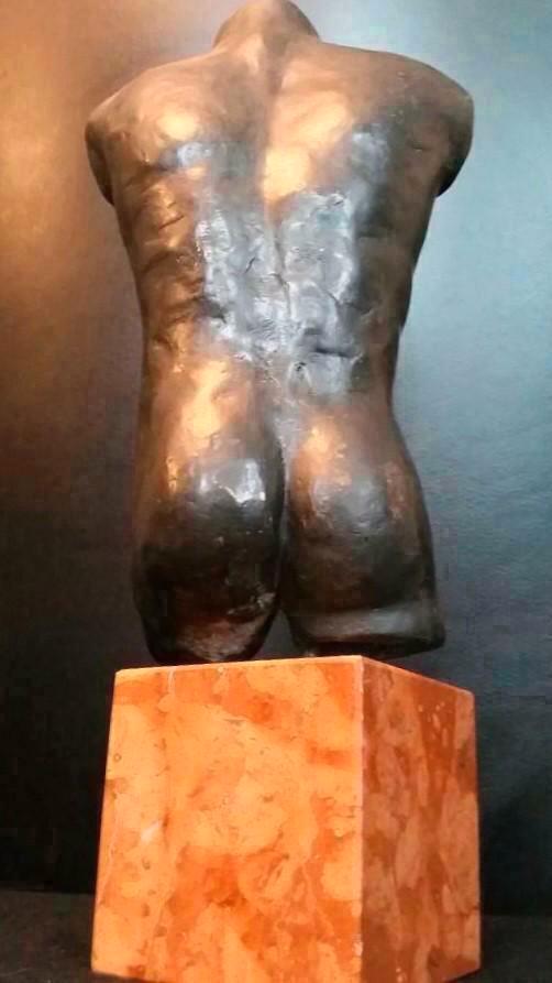 Bronzen beeld naakte man sculptuur torso 2/4, Antiek en Kunst, Antiek | Koper en Brons, Brons, Ophalen of Verzenden