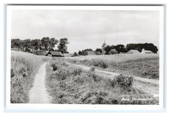Anloo, Dorpsgezicht, Verzamelen, Ansichtkaarten | Nederland, Gelopen, Drenthe, 1940 tot 1960, Verzenden