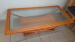 Teakhouten salontafel met glazen blad, Ophalen, Gebruikt, Glas, Minder dan 50 cm