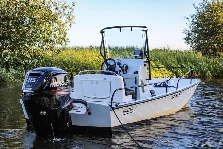 Volledig gerestaureerde Boston Whaler 17 Montauk - 115 PK, Watersport en Boten, Vis- en Consoleboten, Zo goed als nieuw, 70 pk of meer