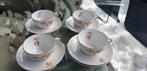 Kobalt Antiek thee koffie servies 4 koppen met schotels, Ophalen of Verzenden