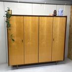 Vintage midcentury duotone 4deurs kledingkast `60 linnenkast, Huis en Inrichting, Kasten | Kledingkasten, Ophalen, Gebruikt, Overige materialen