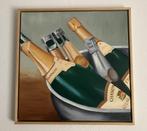 Olieverf schilderij in lijst - champagne, Ophalen, 50 tot 75 cm, Zo goed als nieuw, Schilderij