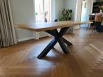 Eiken boomstam eettafel en salontafel, Ophalen, Zo goed als nieuw, Rechthoekig, 50 tot 100 cm