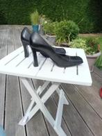 GRATIS VERZENDEN LUXE ZWARTE LEREN BLOKHAKPUMPS 41, Pumps, Verzenden, Zwart, Zo goed als nieuw