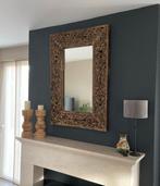 Brocante spiegel houten opengewerkte lijst, Huis en Inrichting, Woonaccessoires | Spiegels, Ophalen, 100 tot 150 cm, Zo goed als nieuw