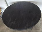 99 vandaag!! ronde Mango Houten Tafel met Stalen Frame, Ophalen, 100 tot 150 cm, Zo goed als nieuw, Vijf personen of meer