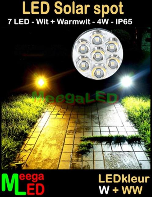 Led Solar tuinspot grondspot wandspot buitenspot 7LED W/WW, Huis en Inrichting, Lampen | Spots, Nieuw, Vloerspot of Grondspot