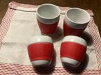 4 Bodum bekers met rode grip - Nieuwstaat, Huis en Inrichting, Ophalen of Verzenden, Nieuw