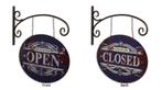 Open Closed blauw uithangbord reclamebord van metaal deco