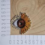 Strijk embleem applicatie Patch Zonnebloem oog, D, Verzenden, Nieuw, D