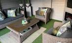 Luxe 4 Seasons Outdoor loungeset tuinset rond wicker. Droog, Wicker, Bank, Ophalen of Verzenden, 4 zitplaatsen