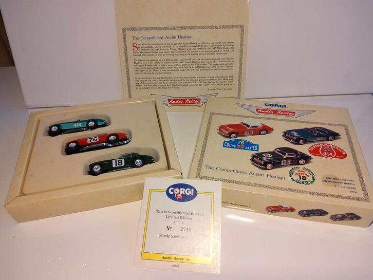Set van 3 Austin Healey Corgi 1:43 modellen 97730, Hobby en Vrije tijd, Modelauto's | 1:43, Gebruikt, Auto, Overige merken, Ophalen of Verzenden