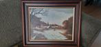 Schilderij, winter landschap van schilder Vos., Antiek en Kunst, Kunst | Schilderijen | Klassiek, Ophalen