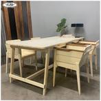 Piet Hein Eek eetset Tafel en stoelen Eettafel complete set, Ophalen, Gebruikt, 4 tot 6 stoelen, Nb