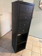Kallax kast staands 4 gaats zwart-bruin, Ophalen, Minder dan 50 cm, Gebruikt, 100 tot 150 cm