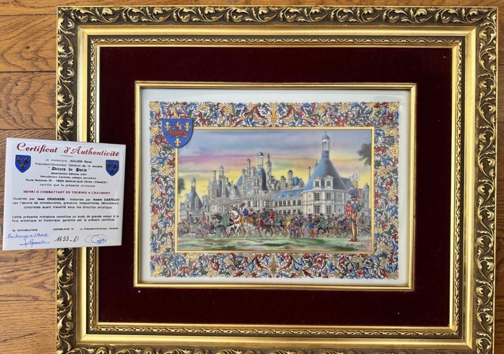 Jean GRADASSI Chambord, François I - op porselein, Ophalen of Verzenden