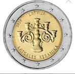 latvija, lettland, 2 euro, latgales keramika, zeldzaam, zgan, 2 euro, Ophalen of Verzenden, Losse munt, Overige landen