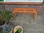 Vintage oranje Ikea Vasteron metalen bankje, Tuin en Terras, Ophalen, Zo goed als nieuw, Metaal