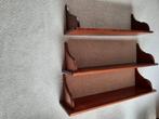 Drie prachtige gelakte houten wandplanken of boekenplanken, Ophalen, Gebruikt