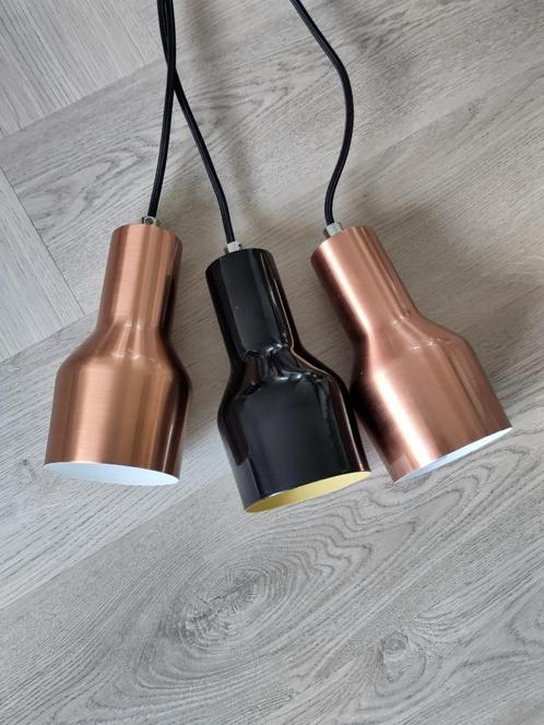 Hanglampen (zwart en/of koper), Huis en Inrichting, Lampen | Hanglampen, Zo goed als nieuw, Minder dan 50 cm, Metaal, Ophalen of Verzenden